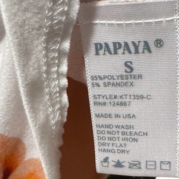 PAPAYA Floral Front Tie Peplum Spaghetti Strap Top Small - Picture 10 of 12